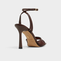 Aldo Sharra in Dark Brown - Strappy heeled sandal, Stiletto heel