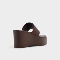 Aldo Friegan in Dark Brown - Slide sandal, Wedge heel