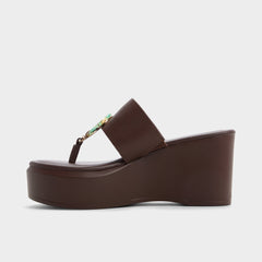 Aldo Friegan in Dark Brown - Slide sandal, Wedge heel