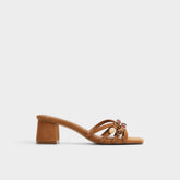Aldo Jemstone in Medium Brown - Strappy heeled sandal, Block heel