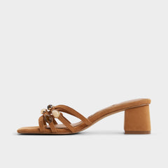 Aldo Jemstone in Medium Brown - Strappy heeled sandal, Block heel
