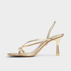 Aldo Riva Gold Women's Strappy sandals - Sling back heeled sandal, Stiletto heel