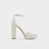 Aldo Enaegyn2.0 White/Bone Women's Platform Shoes - Strappy heeled sandal, Block heel