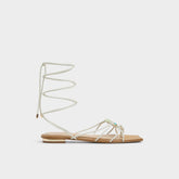 Aldo Nirena White/Bone Women's Flats - Strappy flat sandal