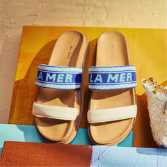 Aldo Beachvacay White/Blue Women's Footbed sandals - Slide sandal, Footbed sandal