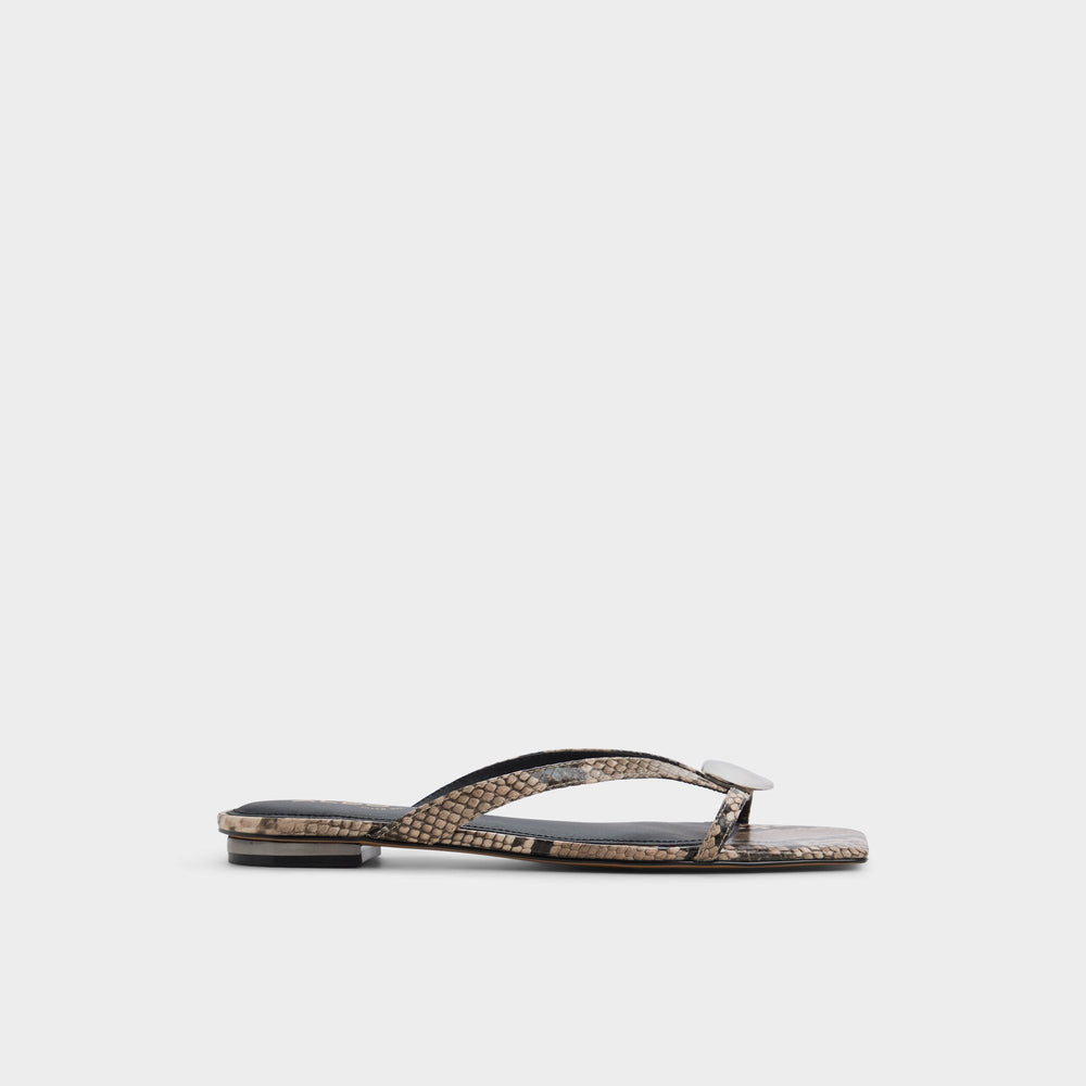 Aldo Iliria White/Black Women's Flats - Slide sandal