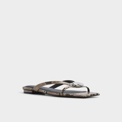 Aldo Iliria White/Black Women's Flats - Slide sandal