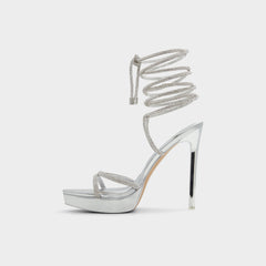 Aldo Izabella in Silver 13621003 - Strappy heeled sandal, Platform