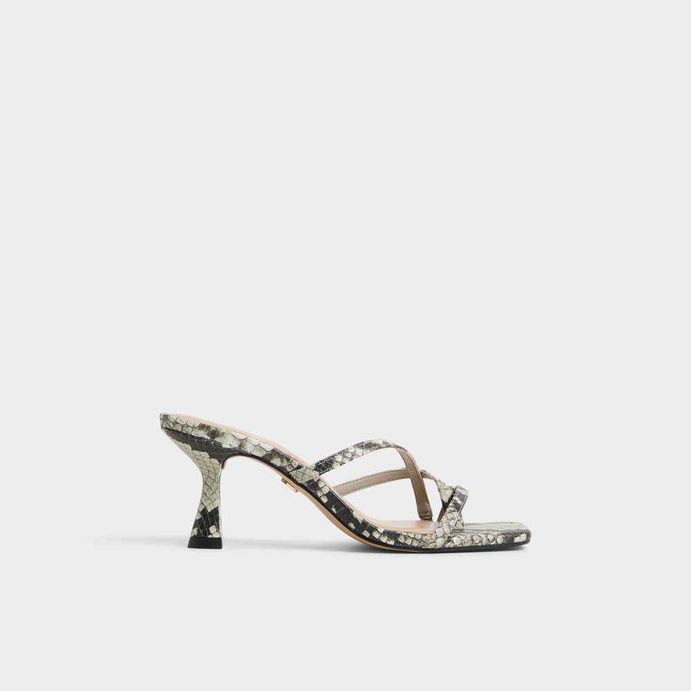 Aldo Calypsa White/Black Women's Animal Prints - Strappy heeled sandal