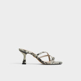 Aldo Calypsa White/Black Women's Animal Prints - Strappy heeled sandal
