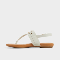 Aldo Taylen White/Bone Women's Footbed sandals - T-strap sandal