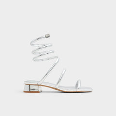 Aldo Spinna in Silver - Strappy sandal, Block heel