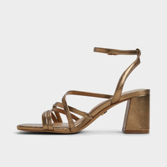 Aldo Esther Gold Women's Block heels - Strappy heeled sandal, Block heel