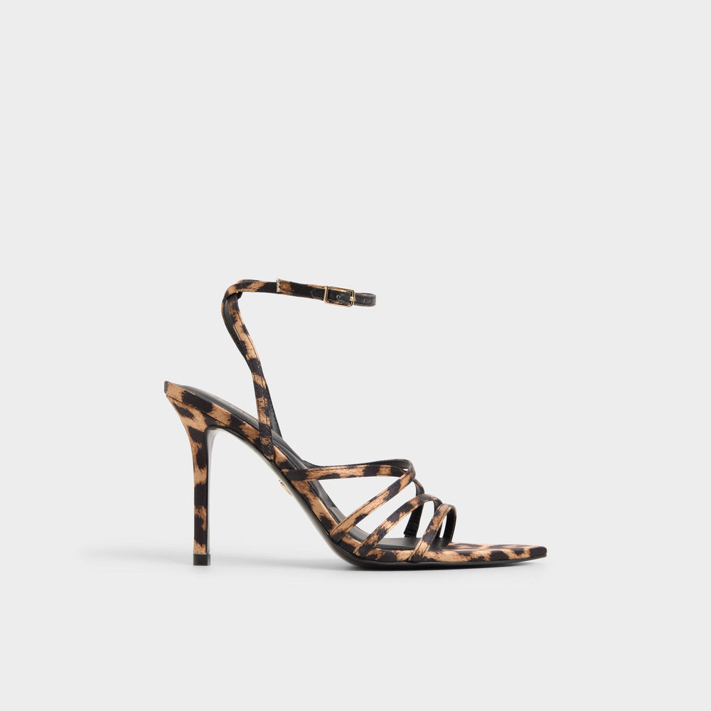 Aldo Solania Brown Multi Women's Strappy sandals - Strappy heeled sandal, Stiletto heel
