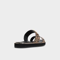 Aldo Lagoon Brown Multi Women's Flats - Strappy flat sandal, Footbed sandal