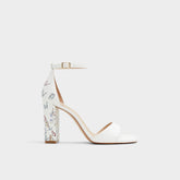 Aldo Enaegyn White Multi Women's Strappy sandals - Strappy heeled sandal, Block heel