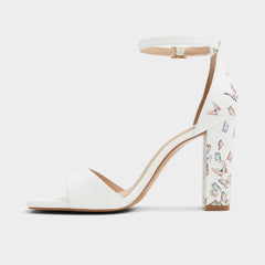 Aldo Enaegyn White Multi Women's Strappy sandals - Strappy heeled sandal, Block heel