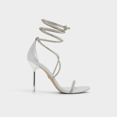 Aldo Caladonia Silver Women's Iridescent metallics - Strappy heeled sandal, Stiletto heel