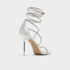 Aldo Caladonia Silver Women's Iridescent metallics - Strappy heeled sandal, Stiletto heel