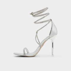Aldo Caladonia Silver Women's Iridescent metallics - Strappy heeled sandal, Stiletto heel
