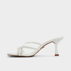 Aldo Calypsa White Women's Heeled mules - Strappy heeled sandal, Block heel
