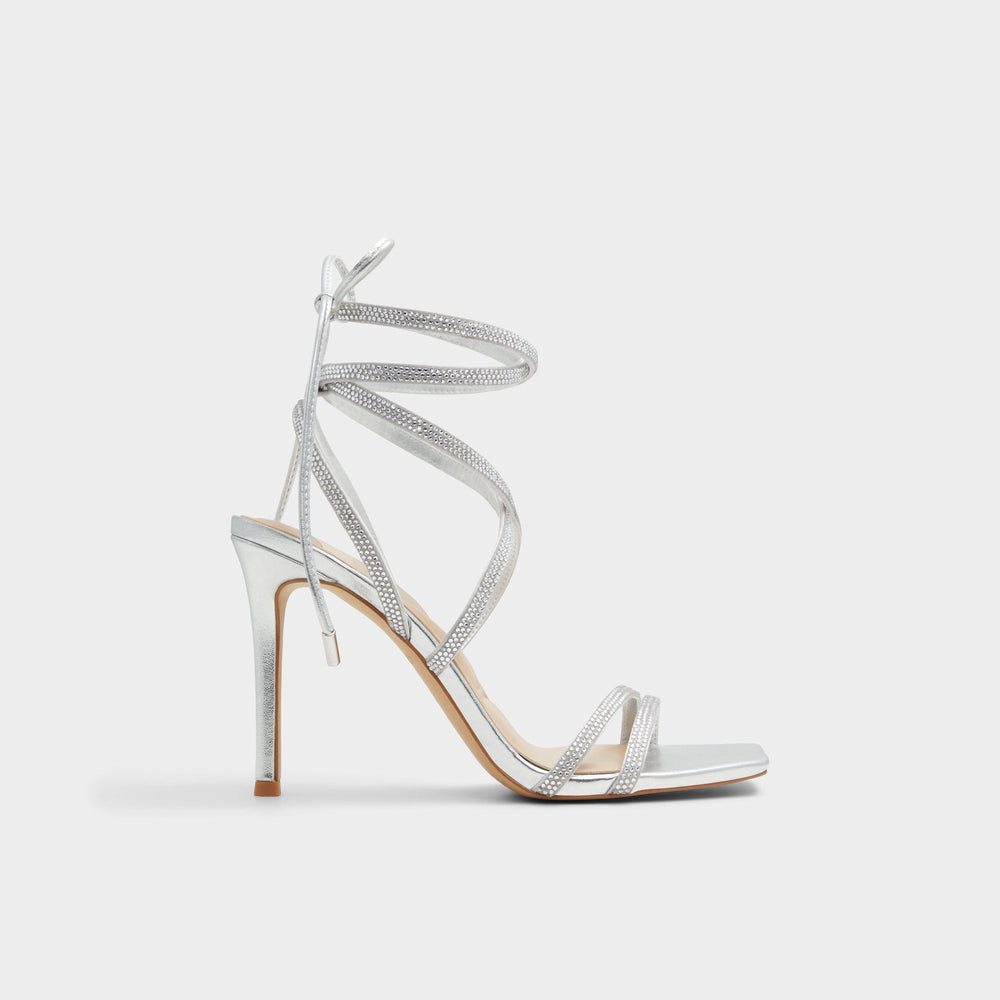 Aldo Phaedra in Silver - Strappy stiletto sandal