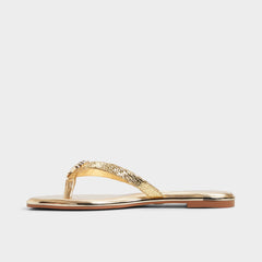 Aldo Conchiglia Gold Women's Flats - Flip flop