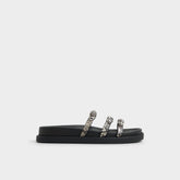 Aldo Zephyra White/Black Women's Footbed sandals - Footbed sandal