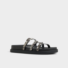 Aldo Zephyra White/Black Women's Footbed sandals - Footbed sandal