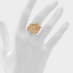 Aldo Kiliwiel Gold/Clear Multi Women's Rings - Multi finger rings