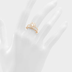 Aldo Greini Gold/Clear Multi Women's Rings - Multi-finger rings