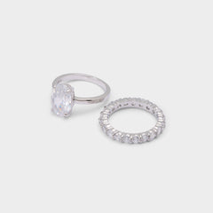 Aldo Ovalsparkles in Silver Clear Multi - Ring