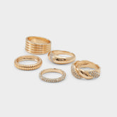 Aldo Lovelanguage Gold/Clear Multi Women's Rings - Ring