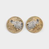 Aldo Lionesse in Gold Clear Multi - Button earrings
