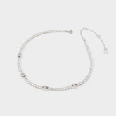 Aldo Elbaeraen in Silver Clear Multi - Choker necklace
