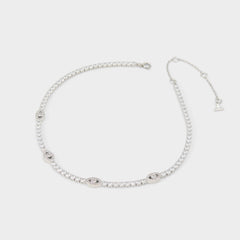 Aldo Elbaeraen in Silver Clear Multi - Choker necklace