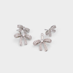 Aldo Bows in Silver Clear Multi - Earrings