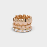 Aldo Bublle in Gold Clear Multi - Stackable rings
