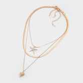 Aldo Seascharms Gold/Clear Multi Women's Necklaces - Layered necklace