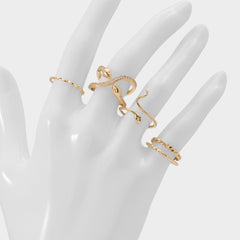 Aldo Blancan Gold/Clear Multi Women's Rings - Multi finger rings