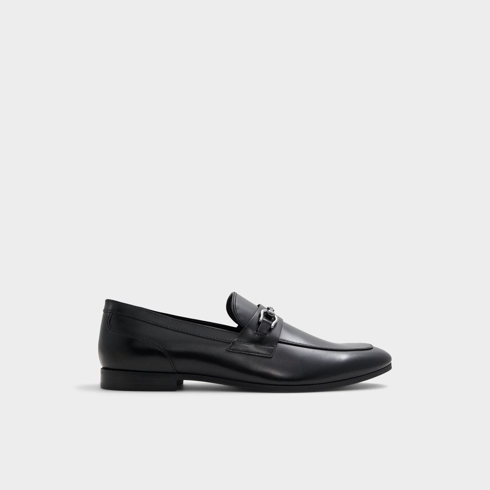 Aldo Marinho Open Black Leather Smooth Men's Dress Shoes - Loafer