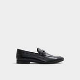 Aldo Marinho Open Black Leather Smooth Men's Dress Shoes - Loafer