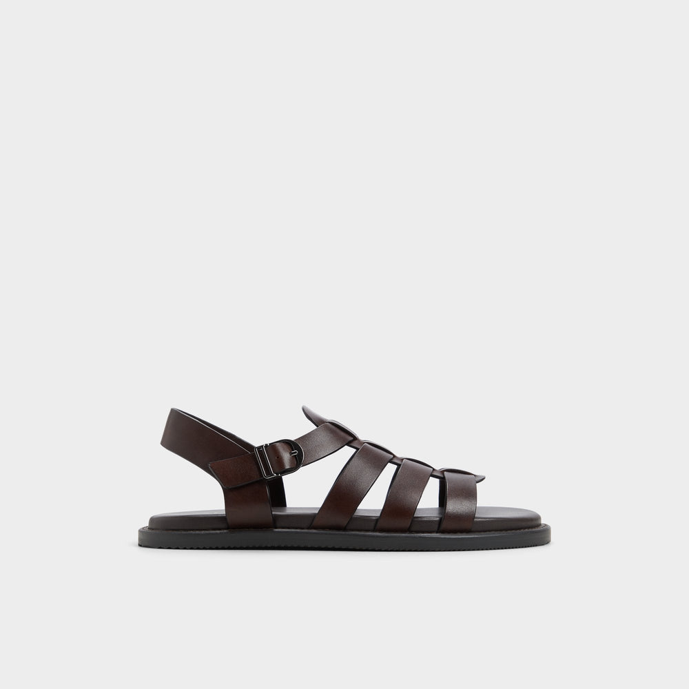 Aldo Warley Dark Brown Men's Sandals & Slides - Strappy flat sandal