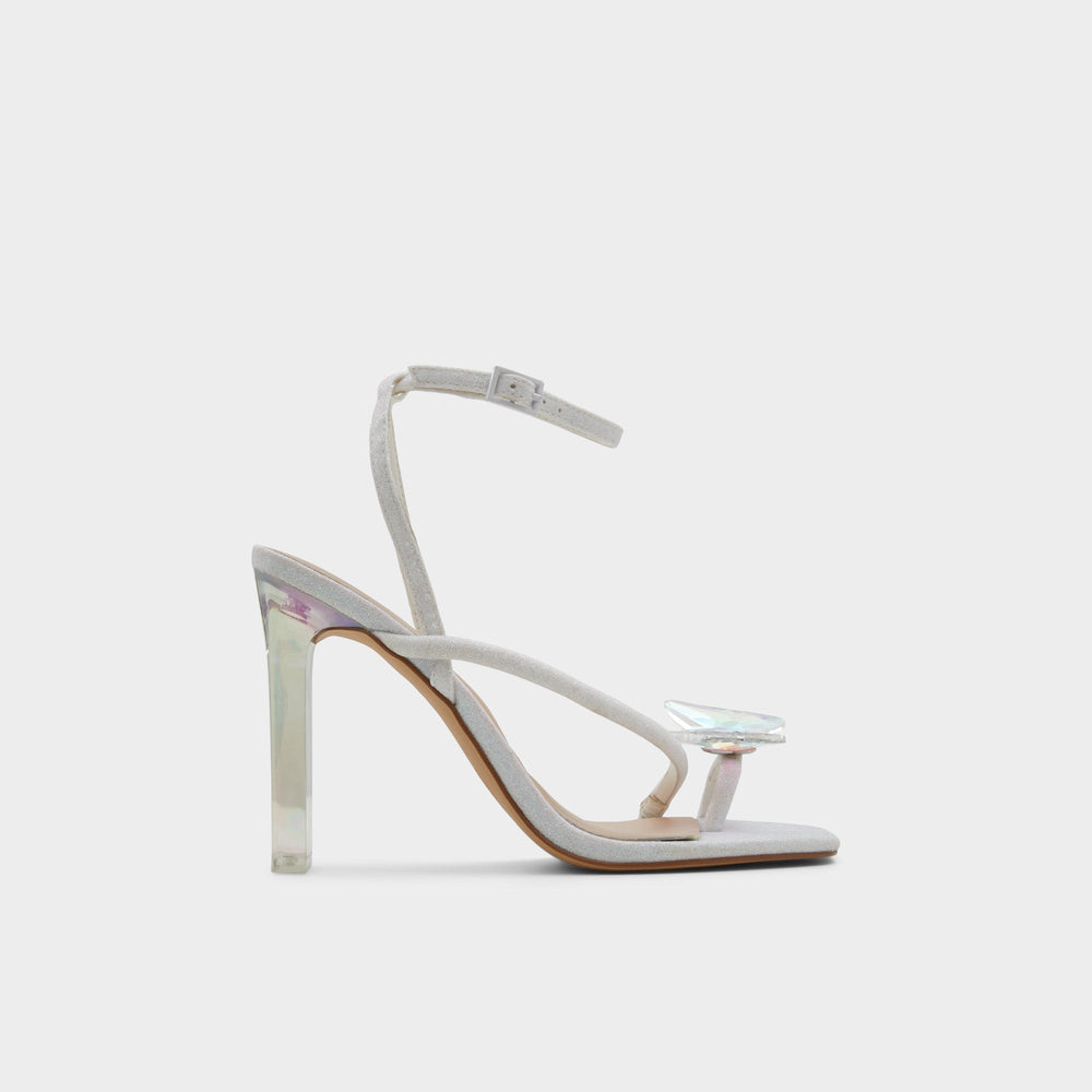 Aldo Pepela in White - Strappy heeled sandal, Block heel