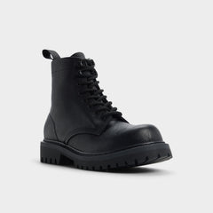 Aldo Doublezero in Other Black - Combat boot, Lug sole
