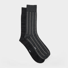 Aldo Nightstripe in Dark Grey - Crew socks
