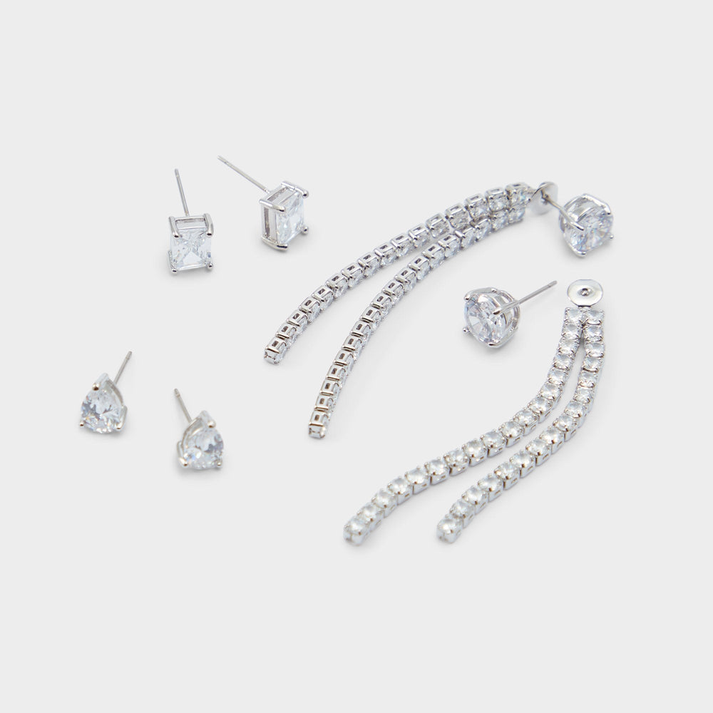 Aldo Javenalia Silver/Clear Multi Women's Earrings - Earrings