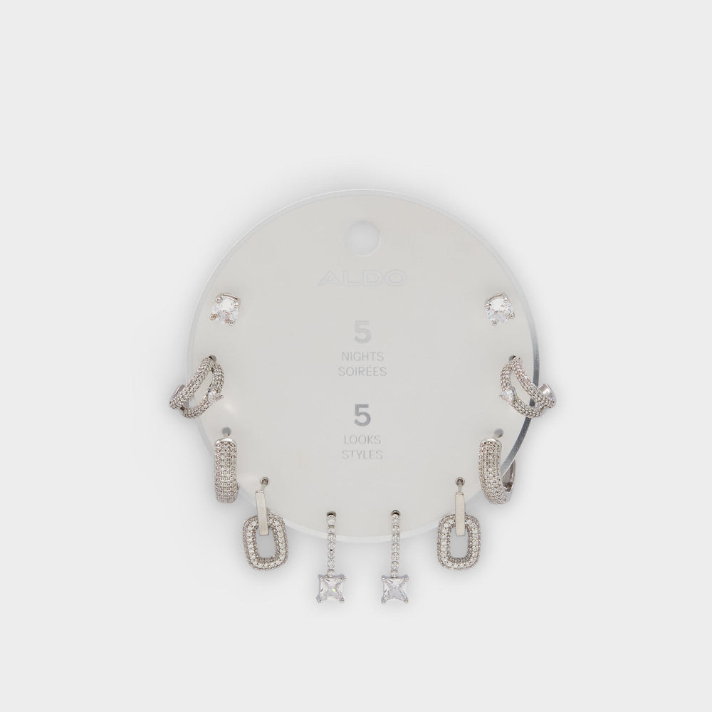 Aldo Fivelookss Silver/Clear Multi Women's Earrings - Earring set