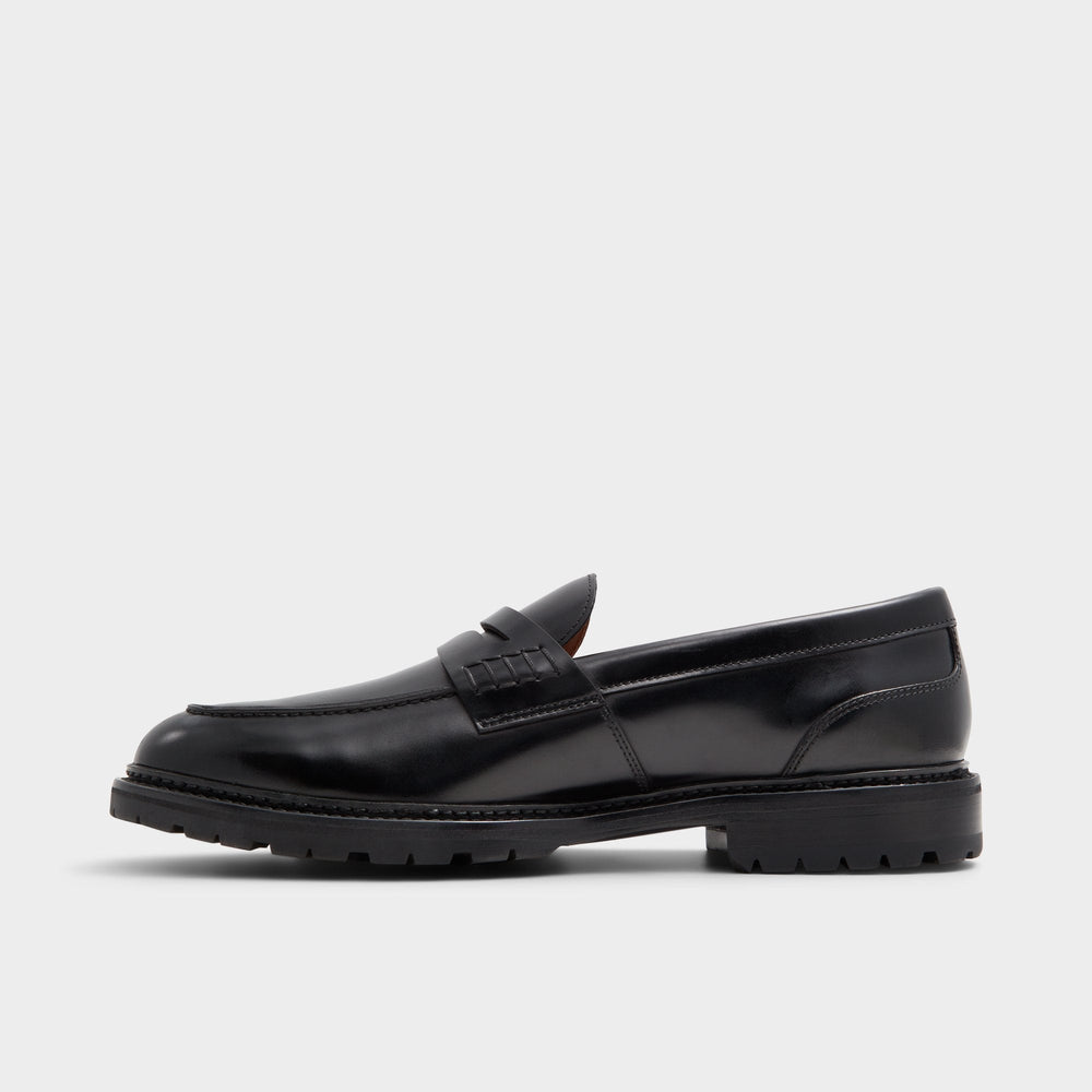 Aldo Aleris Black Men's Dress Shoes - Loafer, Lug sole