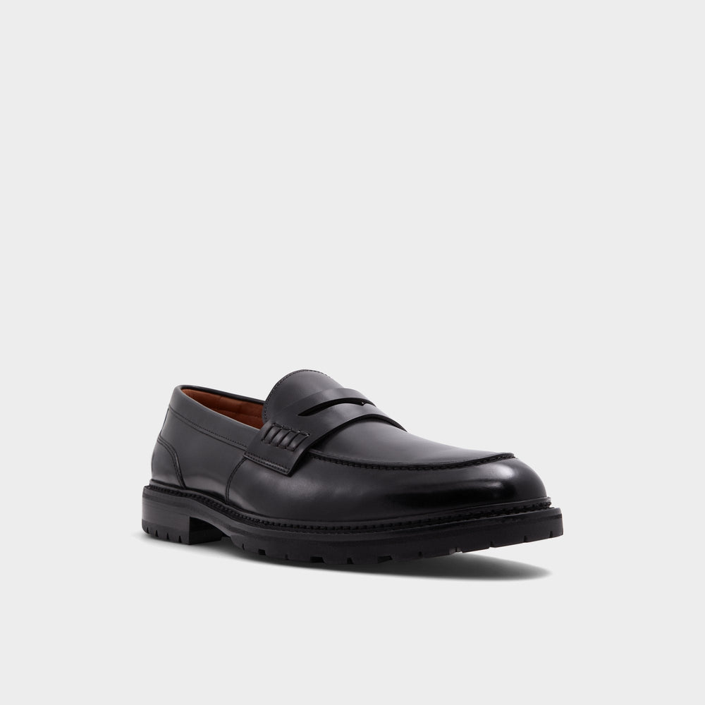Aldo Aleris Black Men's Dress Shoes - Loafer, Lug sole